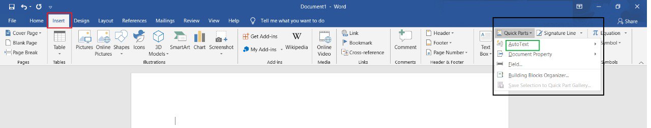 AutoText AutoText